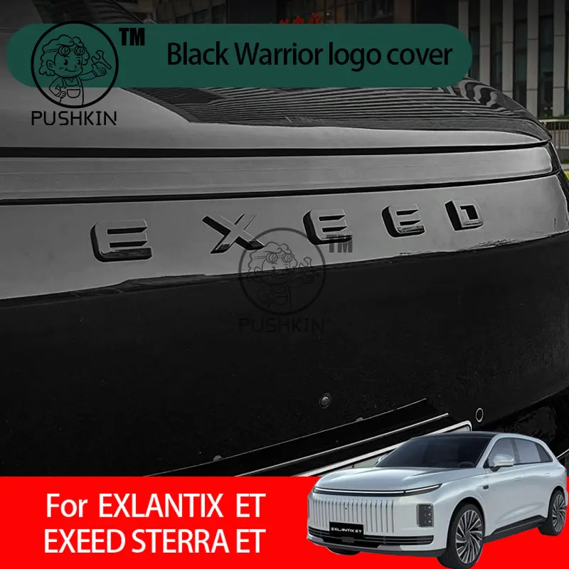 

For EXLANTIX ET EXEED STERRA ET 2025 2026 3D ABS Sticker Car Front Emblem Badge Decals Black Badge Logo Emblem Cover Car-Styling