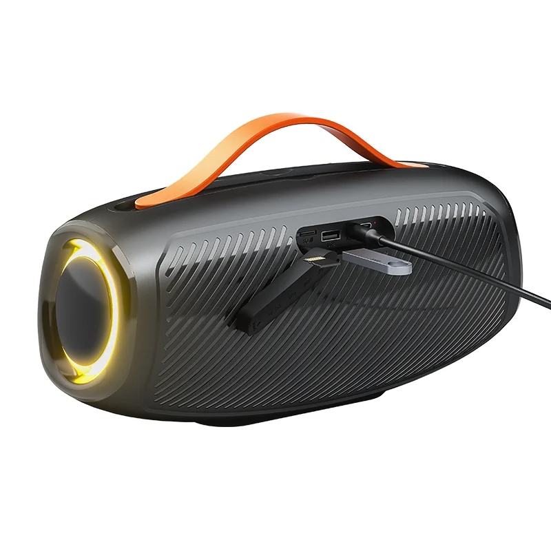 EBS-611 40 واط بلوتوث قوي 5.3 مكبر صوت محمول مقاوم للماء لاسلكي ستيريو الموسيقى Boombox مع ضوء RGB الديناميكي