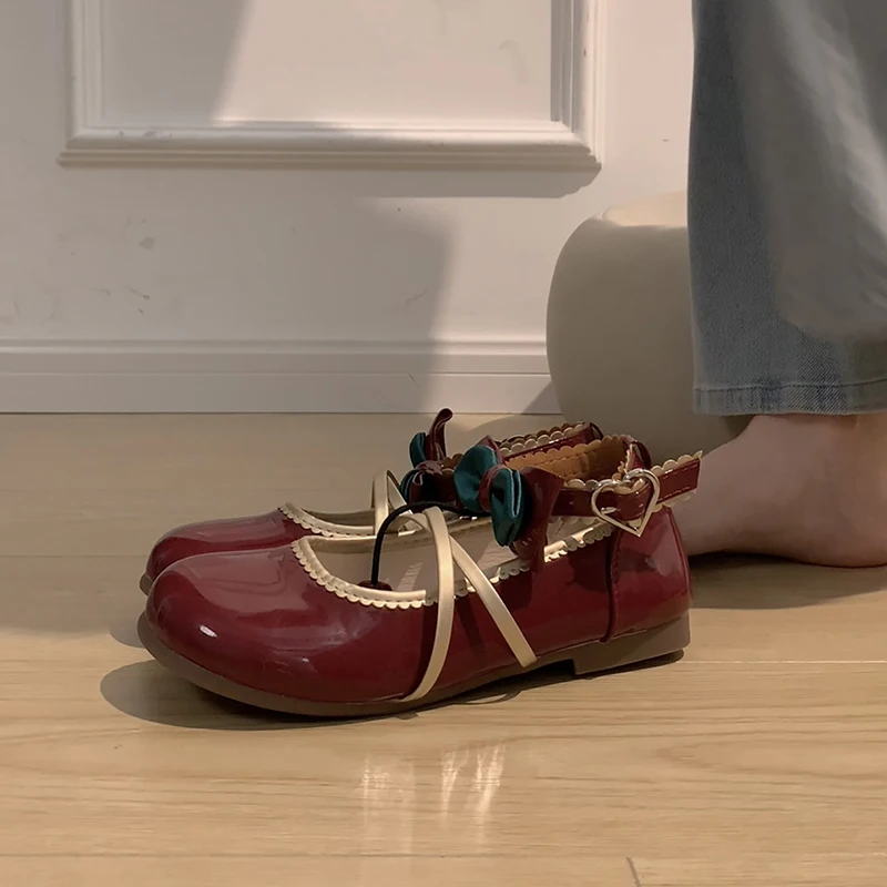 

Ballets Style Flats Women Mary Jane Shoes Fashion Ladies Shallow Butterfly-knot Single Shoes