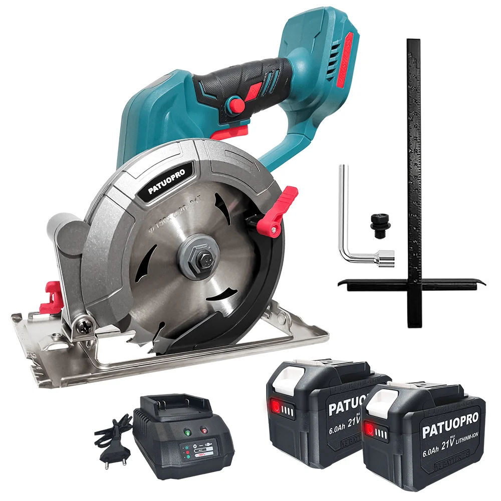 PATUOPRO 6 Inch Brushless Circular Saw Compact Electric Saw Wood Metal Ceramic Tiles Cutter Power Tool For Makita 18V Battery