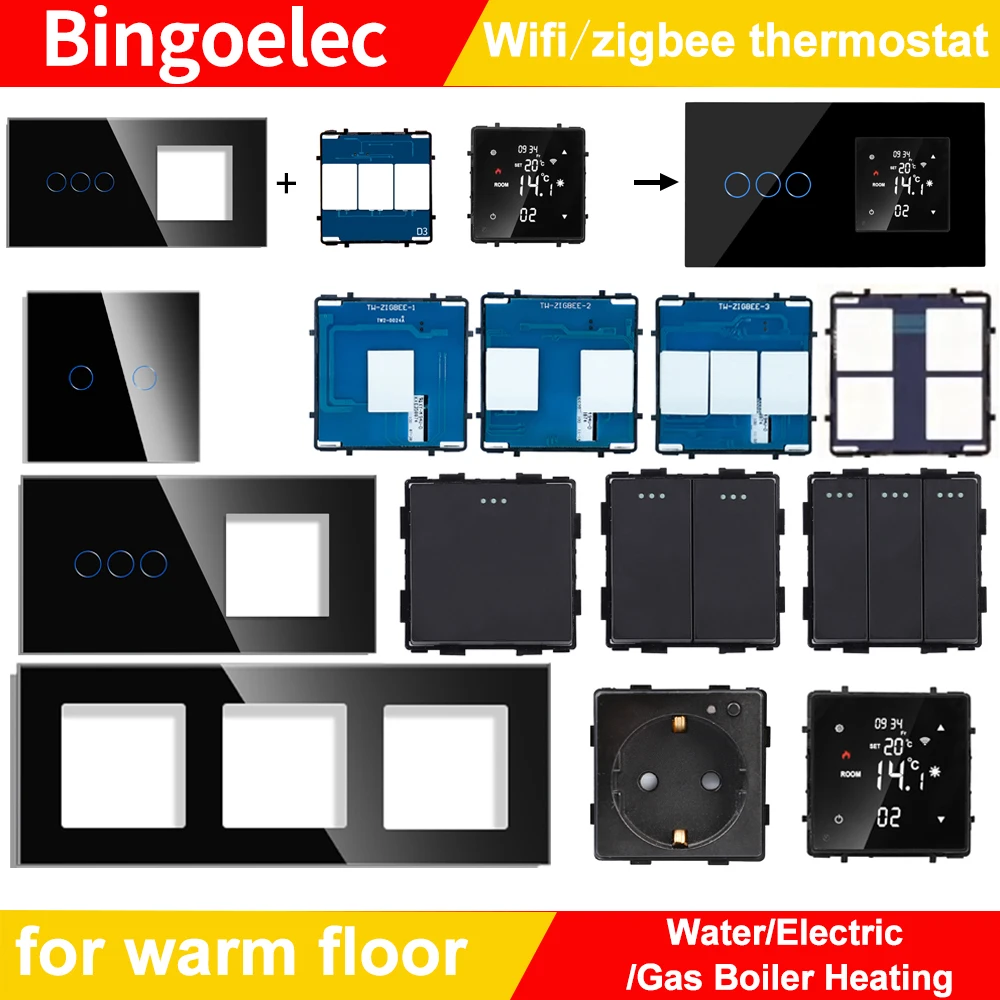 Modulo telecomando a temperatura intelligente Tuya WiFi termostato Touch Screen per acqua/pavimento elettrico/caldaia a Gas telaio in vetro NTC