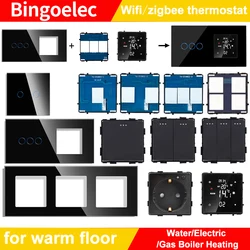 Smart Temperature Remote Controller Module Tuya WiFi Thermostat Touch Screen for Water/Electric Floor/Gas Boiler NTC Glass Frame
