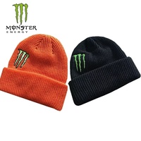 Monster Energy Knitted Hat Outdoor Skiing Sport Warm Knitted Hat Team Racing Hat Men's and Women's Winter Windproof Warm Hat
