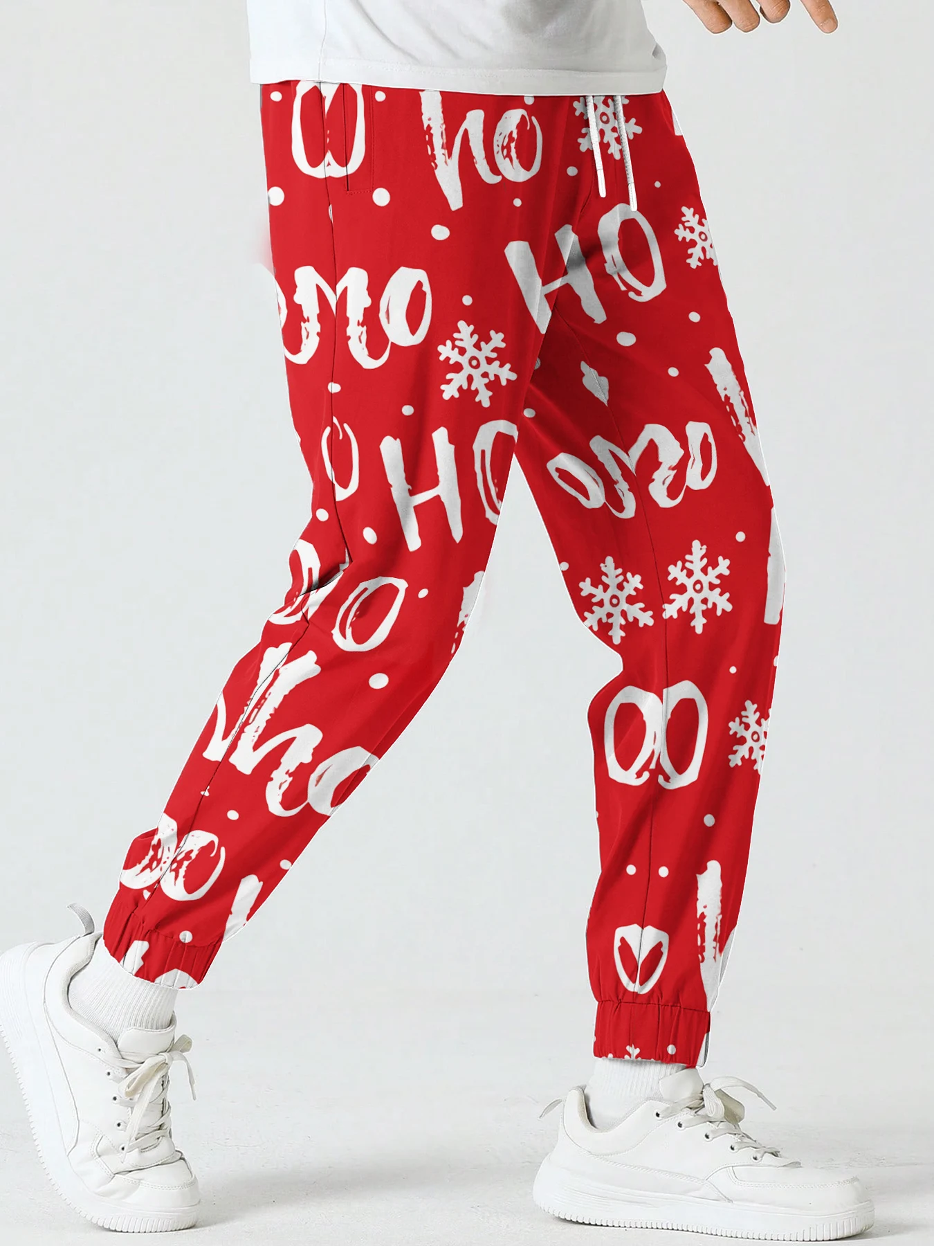 Pantalones de chándal con estampado navideño HOHOHO para hombre y mujer, ropa de calle informal, pantalones de Jogging al aire libre, otoño