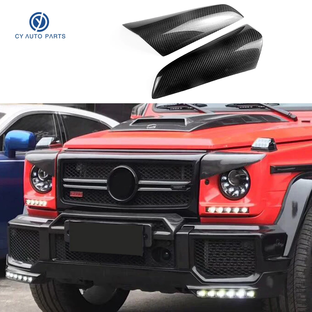 

Headlight Eyebrow Headlamp Eyelid Trim Real Carbon Fiber Car Front Head Light Lamp Cover Brow Lid For Mercedes-Benz G Class W463