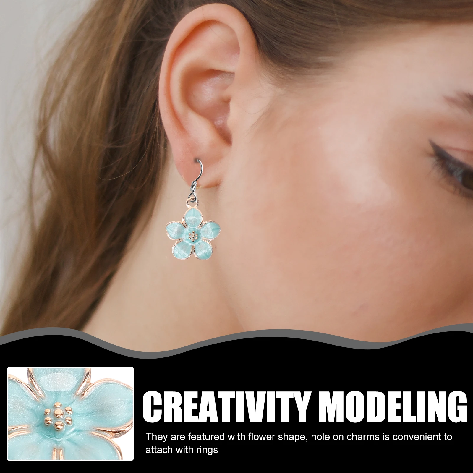 

50pcs Sakura Flower Pendant Necklace Beads Charms for DIY Jewelry Bracelets Lightweight Cherry Blossom Decorative Accessories