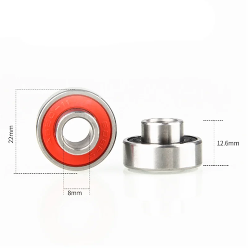 2/10pcs 608 2RS Bearing with Spacer ABEC-7 8X22X7 Longboard Skateboard Ball Bearings