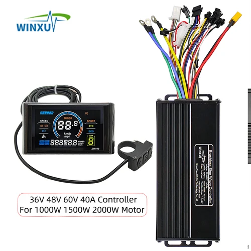 전기 산악 자전거 스쿠터에 대 한 36V 48V 60V 40A 1000W 1500W 2000W Ebike 브러시리스 모터 드라이브 컨트롤러 SW900 컬러 LCD 키트