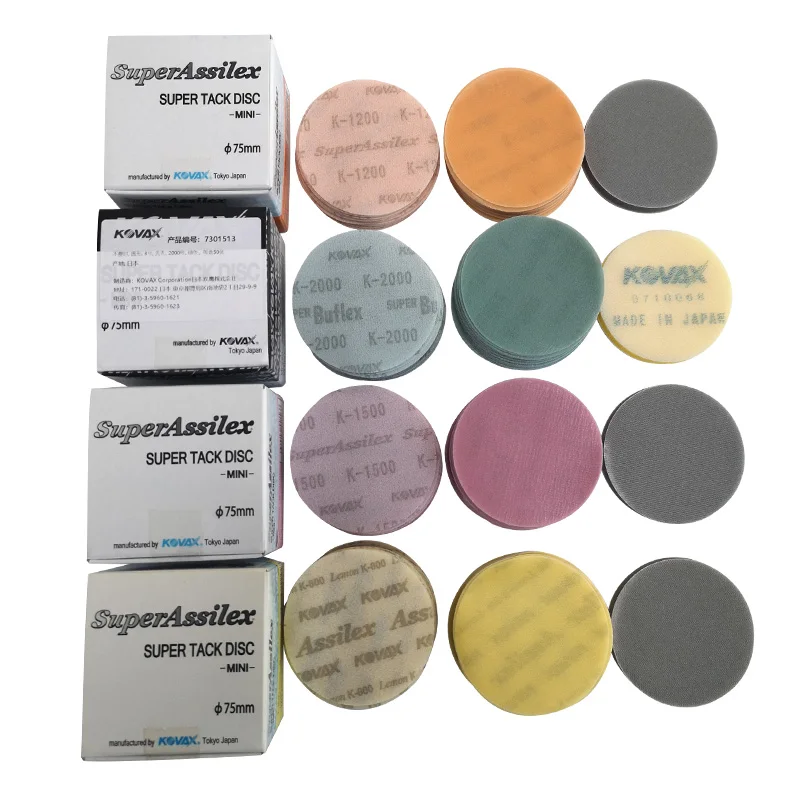 Kovax Disco abrasivo da 3 pollici 77 mm per lucidatura fine Disco rotondo Carta vetrata di grado professionale per finitura superficiale liscia