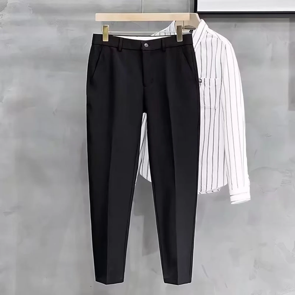 Männer Smart Casual Vielseitige Gerade Drapierte Casual Anzug Hosen Business Licht Reife Hosen Elastische Sport Gerade Bein Arbeit Hose