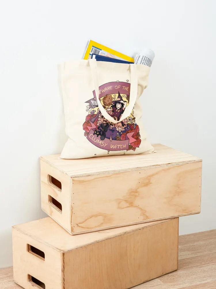 احذر من Clumsy Witch Tote Bag Shopper Eco حقيبة قماش حقيبة حقائب نسائية امرأة 2025