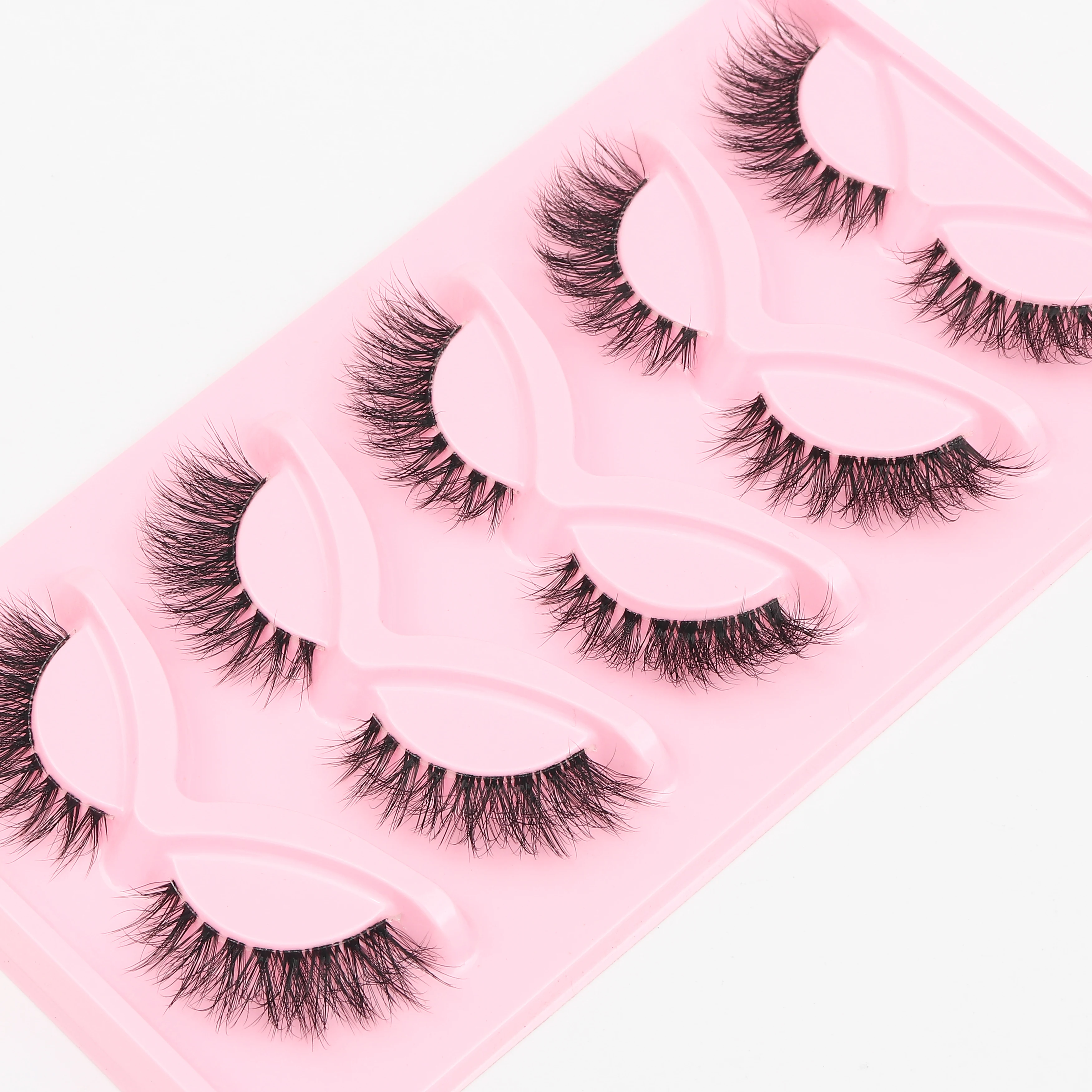 Cat eye Eyelashes 3D Mink Lashes Natural Long Full Strip Lashes Transparent terrier Short Mink EyeLashes Manga False Eyelashes