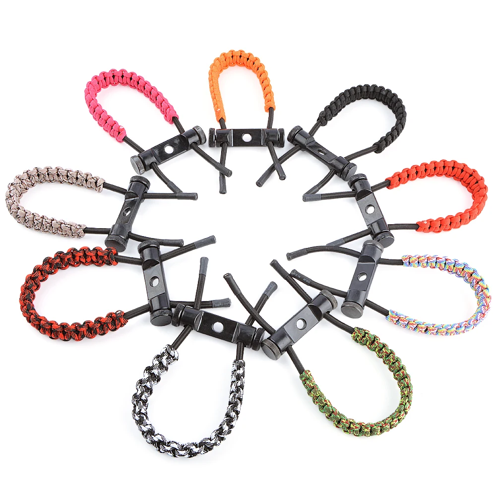 1 قطعة مجمع القوس المعصم حبل متعدد الوظائف اللون شريط للرسغ المعادن تصاعد مسامير النايلون حبل مضفر الصيد اطلاق النار Acc #5