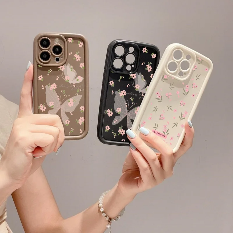 Korean Butterfly Flowers Phone Case For Infinix Smart 20 9 8 10 Plus 7 6 TECNO POVA 7 Pro Ultra Note Edge Silicone TPU Casing
