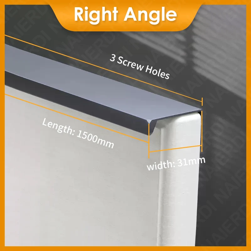 NAIERDI Perle Grau Lange Möbel Griffe Aluminium Legierung 800-1200mm Versteckte Schrank Griffe Schublade Knöpfe Schrank Zieht Hardware