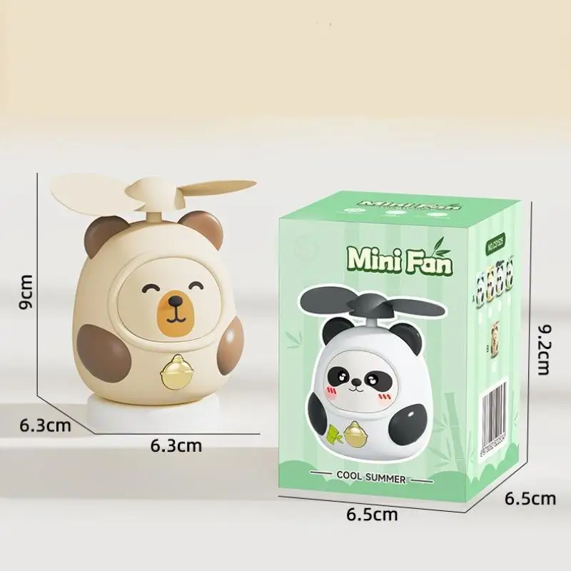 Uroczy mini wentylator ręczny z kapibarą - ładowanie przez USB, 2 prędkości, przenośny design, edycja 2025 - idealny do biura i podróży na zewnątrz