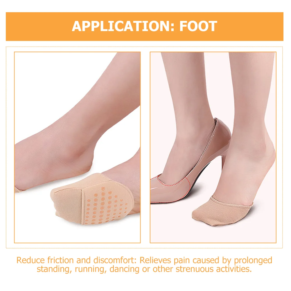 4 คู่พรีเมี่ยมผ้าฝ้าย Anti สวมใส่ครึ่ง Insoles สําหรับรองเท้าส้นสูงรองเท้า Forefoot Toe Topper ถุงเท้าเท้าถุงเท้ารองเท้าส้นสูง