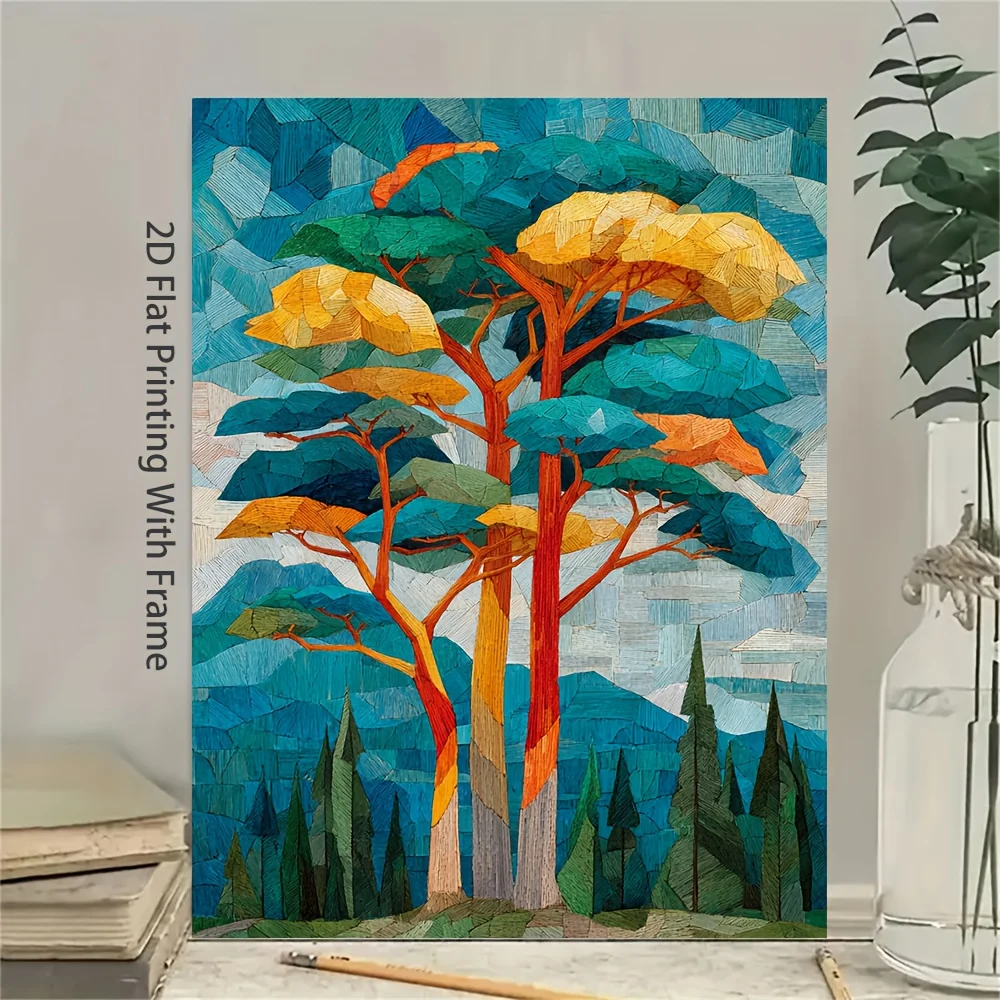 55X80CM 1pc Emily Carr Arbutus Tree Framed Canvas Print - Modern Canadian Artist Painting Reproduction, Wall Art Suitable fo