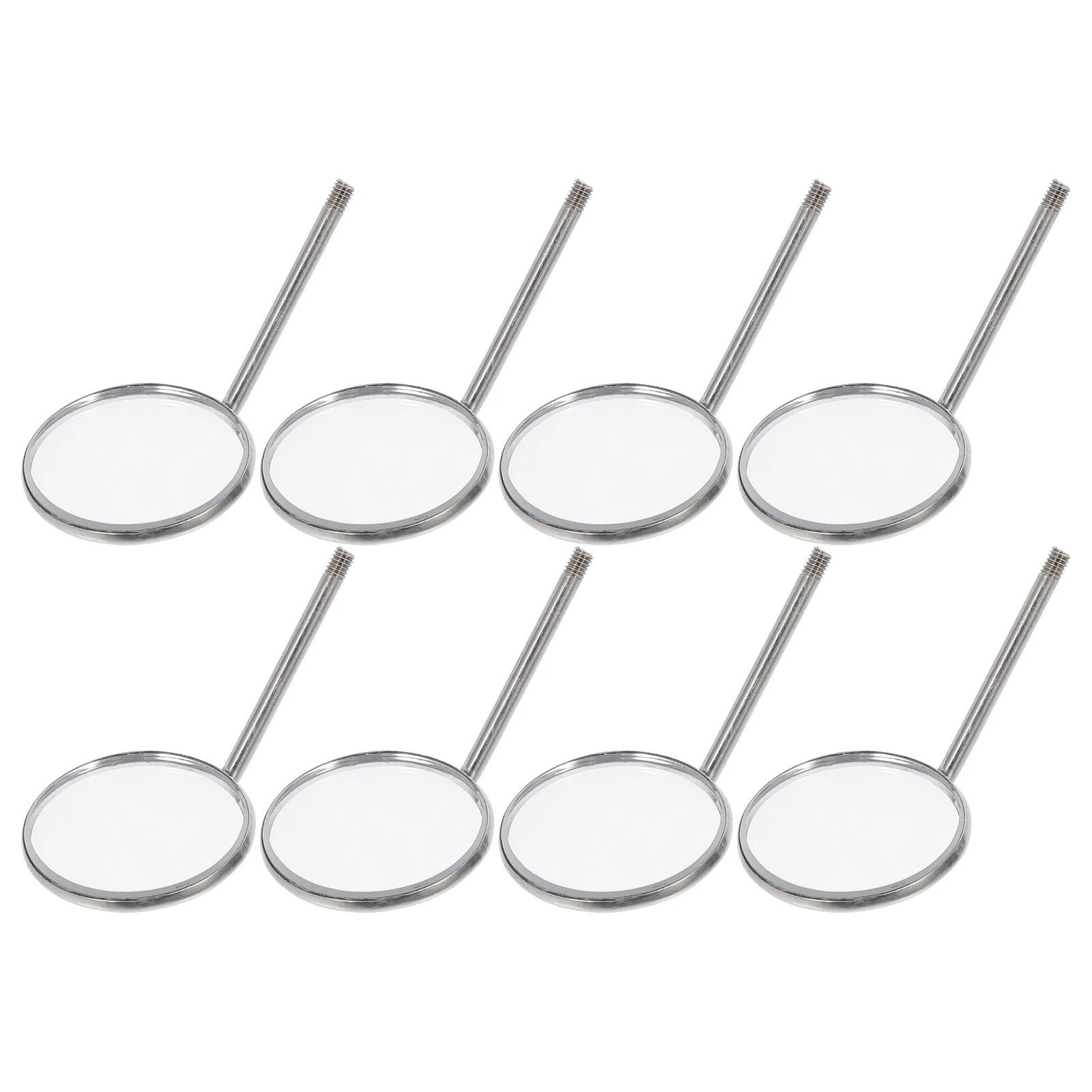

8Pcs Oral Examination Mirror Round Mouth Replacement Flat Silver Dental Teeth Inspection Tool