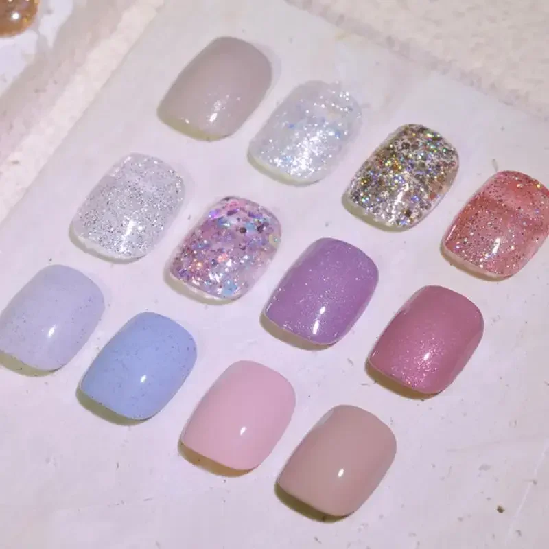 12 لون الصلبة بريق الأشعة فوق البنفسجية هلام البولندية لوحة اليابانية مسمار كريم الفن شبه دائم هلام الصلبة الورنيش للتقليم