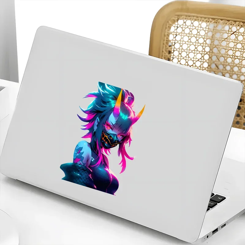 1PC Neon Demon Style Anime Girl Sticker - 15*9.71CM Waterproof Vinyl Decal for Cars/Windows/Laptops | Edgy JDM Fan Accessory