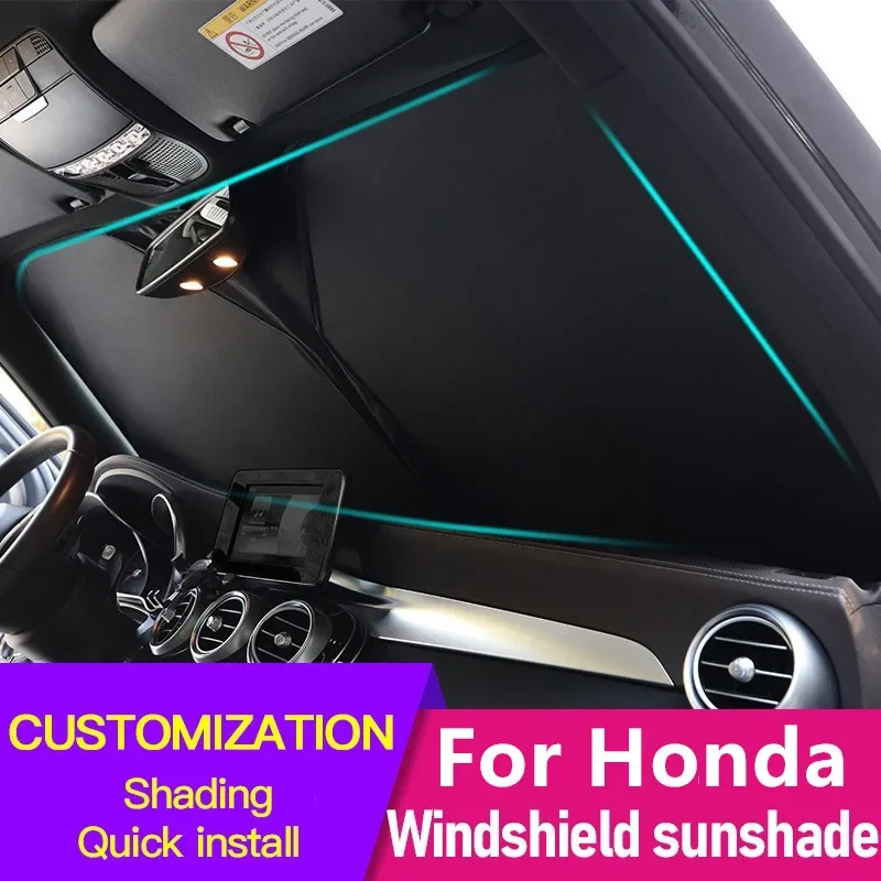 

For Honda CRV HRV Odyssey Vezel City Car Windshield Sunshade Front UV Protection Sun Shield Interior Shading Cover 2015-2023