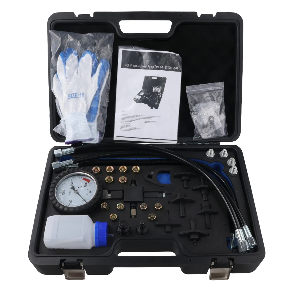 Podofo Rail Diesel Hogedruk 2000 Bar Tester Kit + Injector Pijp Blanks Hogedruk Tester Kit Gas Olie Druk Gereedschap - afbeelding 2