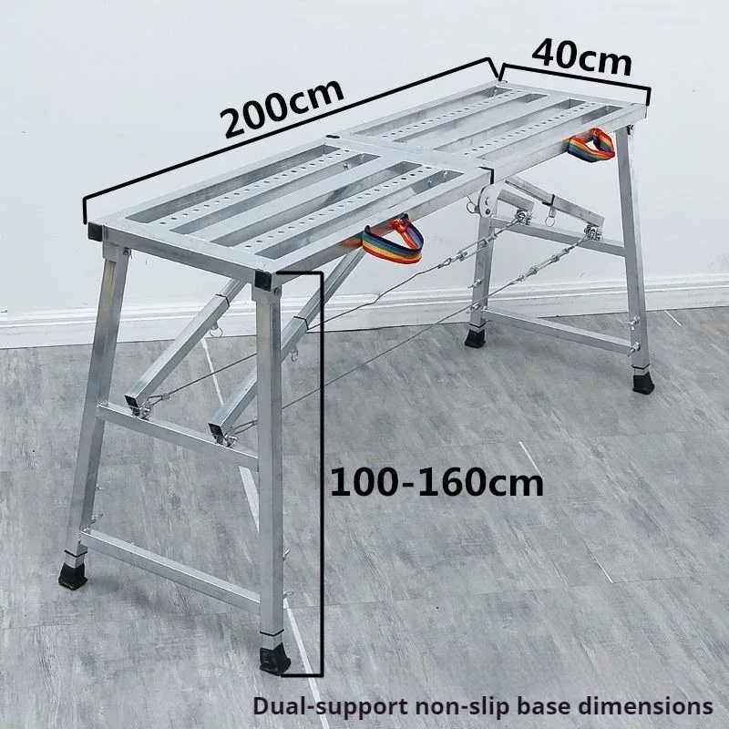 Foldable Steel Scaffolding, Portable Elevated Work Platform, Household Decoration Construction Workbench