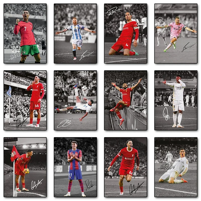 Soccer Star Posters Canvas Print Wall Art for Living Room Home Decor Gifts