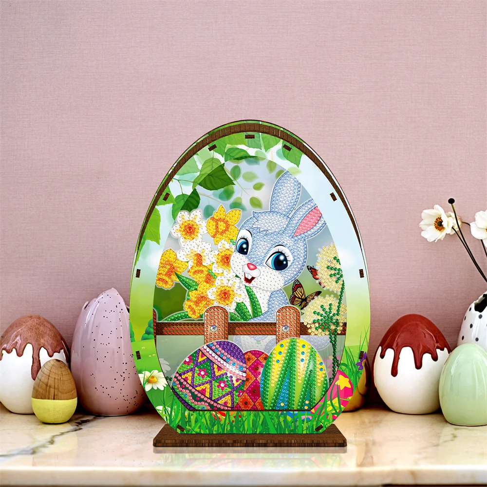 Nightlight Easter Bunny tabletop decoration with diamond painting Embroidery craft Cross Stitch rhinestone Mosaic kit