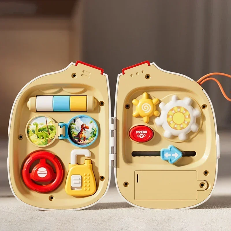 Montessori Busy Board Sensory Activities Toy Elephant Phone Baby Pretend Play Phone Music Simulate Switch Educational Travel Toy