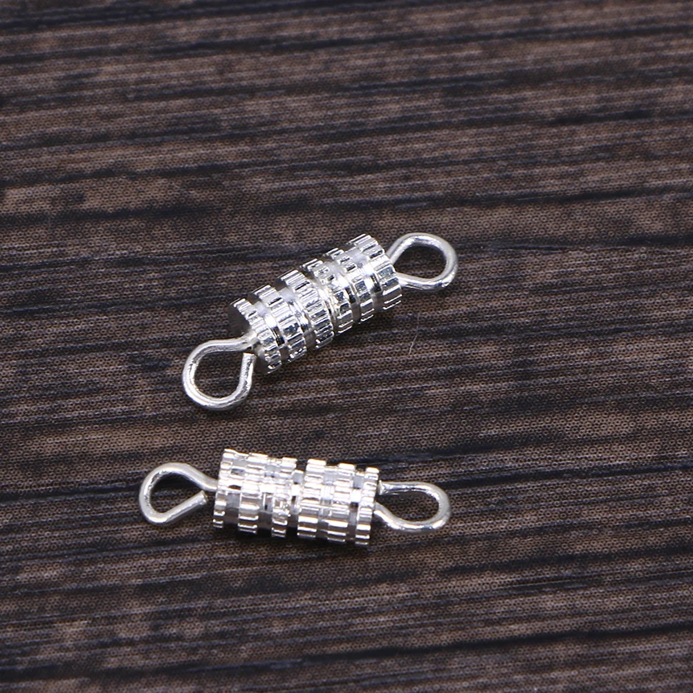 

60pcs Copper Turnbuckle Clasps Silver Necklace Metal Findings Durable Screw Lock Bracelet Accessories Jewelry Making