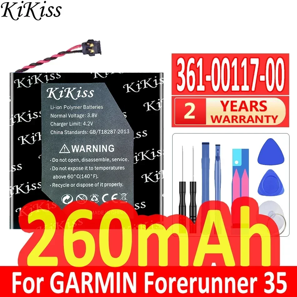 KiKiss Battery 260mAh 361-00117-00 For GARMIN Forerunner 35 Approach S40 Vivoactive 4S Smart Watch