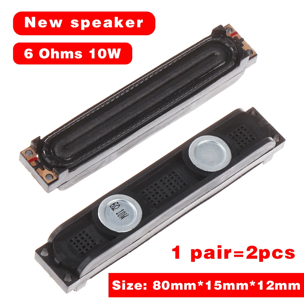 2pcs 100% NEW 80*15mm Speaker 6Ω 10W for Samsung TV BN96-16797C 16797A 16797E 16797 UE37D6500 T27A550