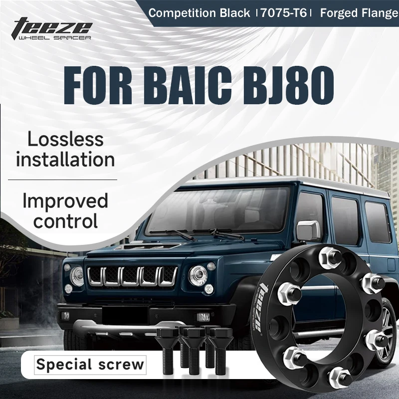 

Teeze 2/4pcs 6x139.7 100. 1 1/2" - 20 UNF Hub Centric Black Forged wheel spacer ForBAIC BJ80 30/35/38mm
