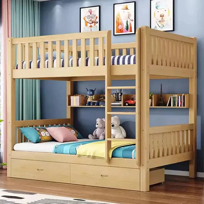 Designer Wood Bunk Kid Children Bed Mother Noon Safety Minimalist Safety storage Break Bed letto matrimoniale outdoor furniture