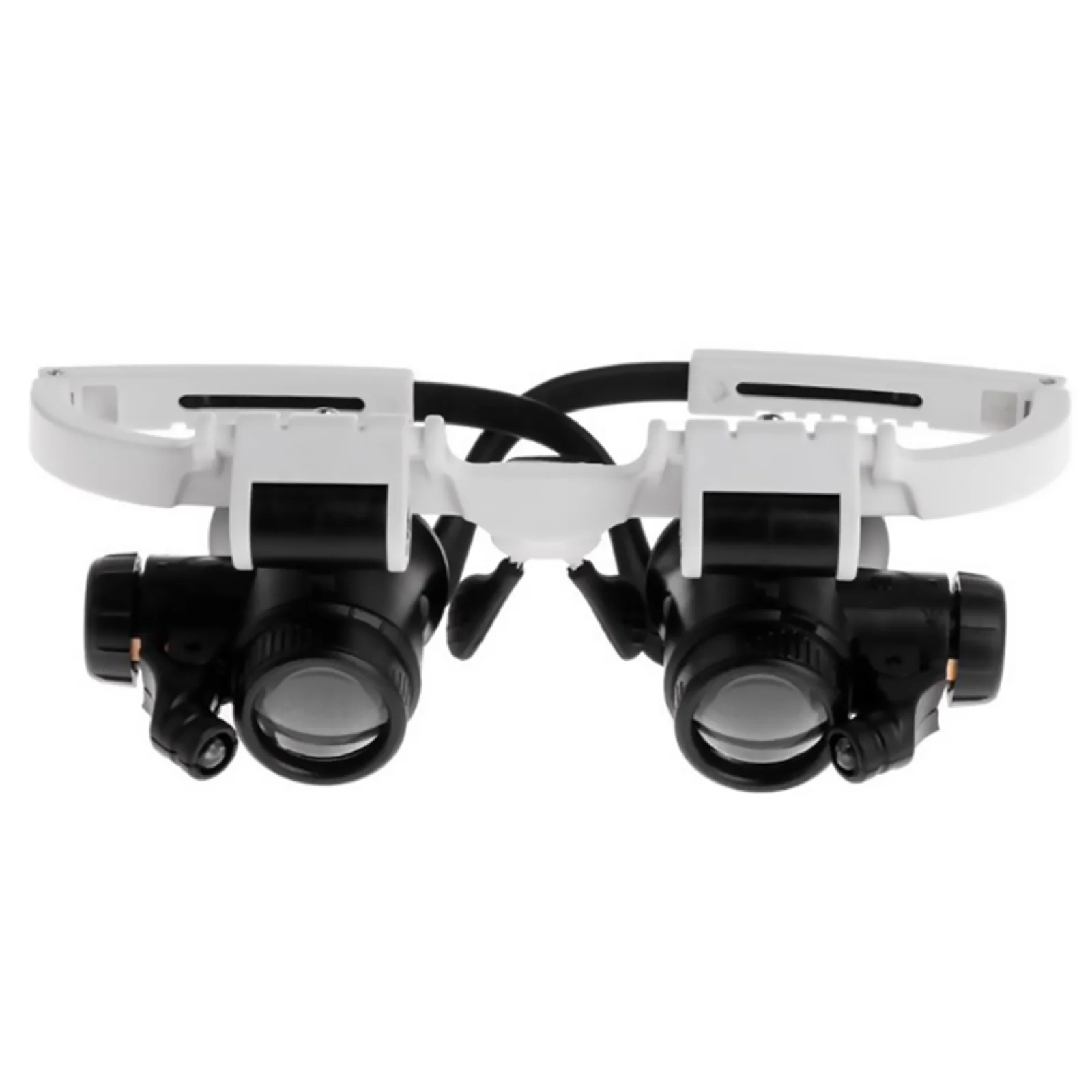 2XLED Magnifier 8X 15X 23X Adjustable Lens Double Eye Glasses Loupe Lens Jeweler Watch Repair Measurement Tool