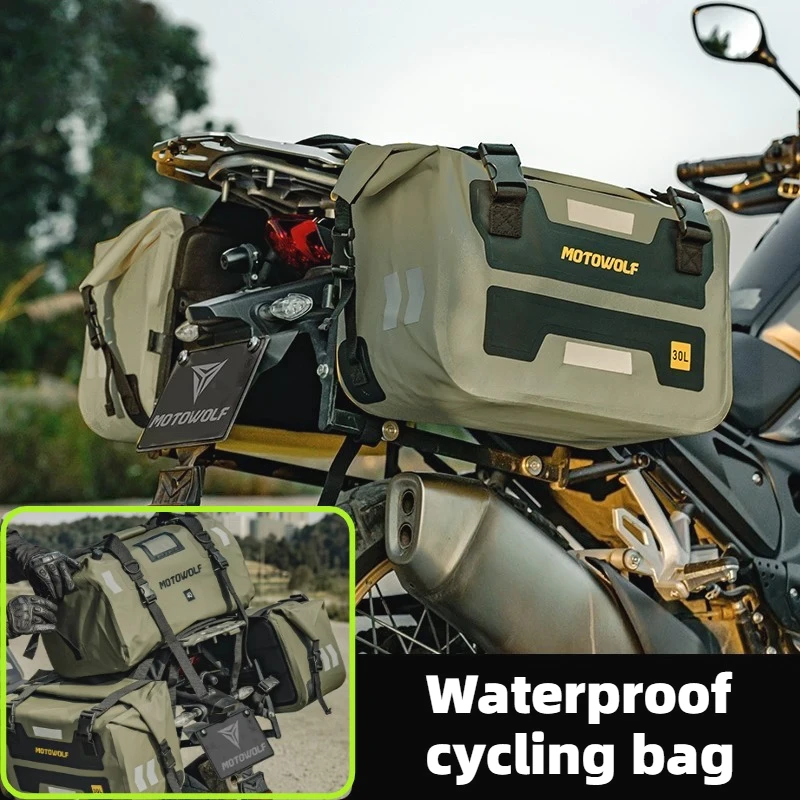 Motorcycle waterproof edge bag rear seat tail bag, large capacity personalized and fashionable riding motorcycle helmet bag