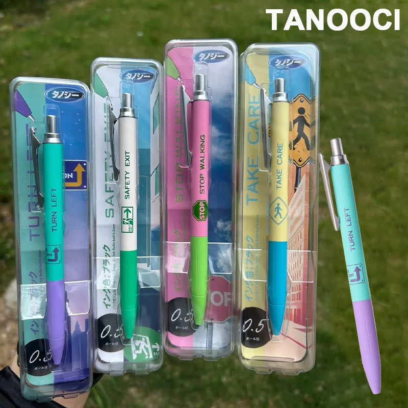 TANOOCI JJ56 0.5mm Gel Ink Rollerball Pen Contrasting Metal Body DualTip Smooth Writing Instrument for Office Daily Note Taking
