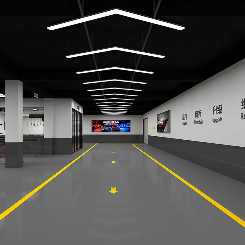 Custom110-220V LED Frameless Arrow Pendant  Ceiling  Light  V-shaped Hanging Lamp for Car Garage Workshop Gym