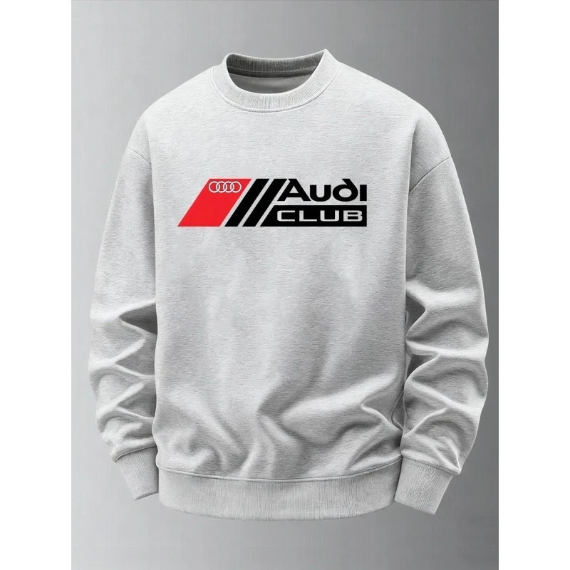 Autumn and Winter Hot Selling Audi Official Audi Racing Logo Audi Sweatshirt Men's Round Neck Long Sleeved Shirt