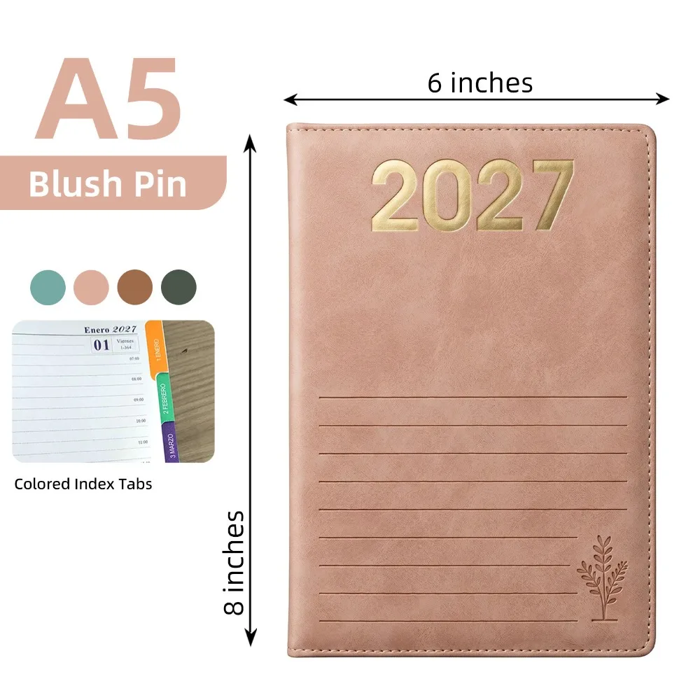 A5 2027 Schedule Planner Calendar Layout Reference Calendars Daily Schedule Planner Stitched-Edge Cover Habit Tracker