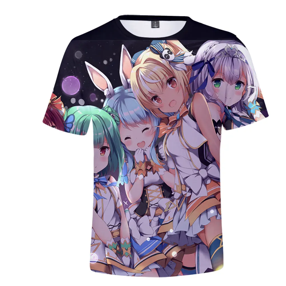 Anime HOLOLIVE VTuber Shirogane Noel T-shirt Summer Crewneck Short Sleeve Tee Men Women's Tshirt Harajuku Streetwear 3D Clothes