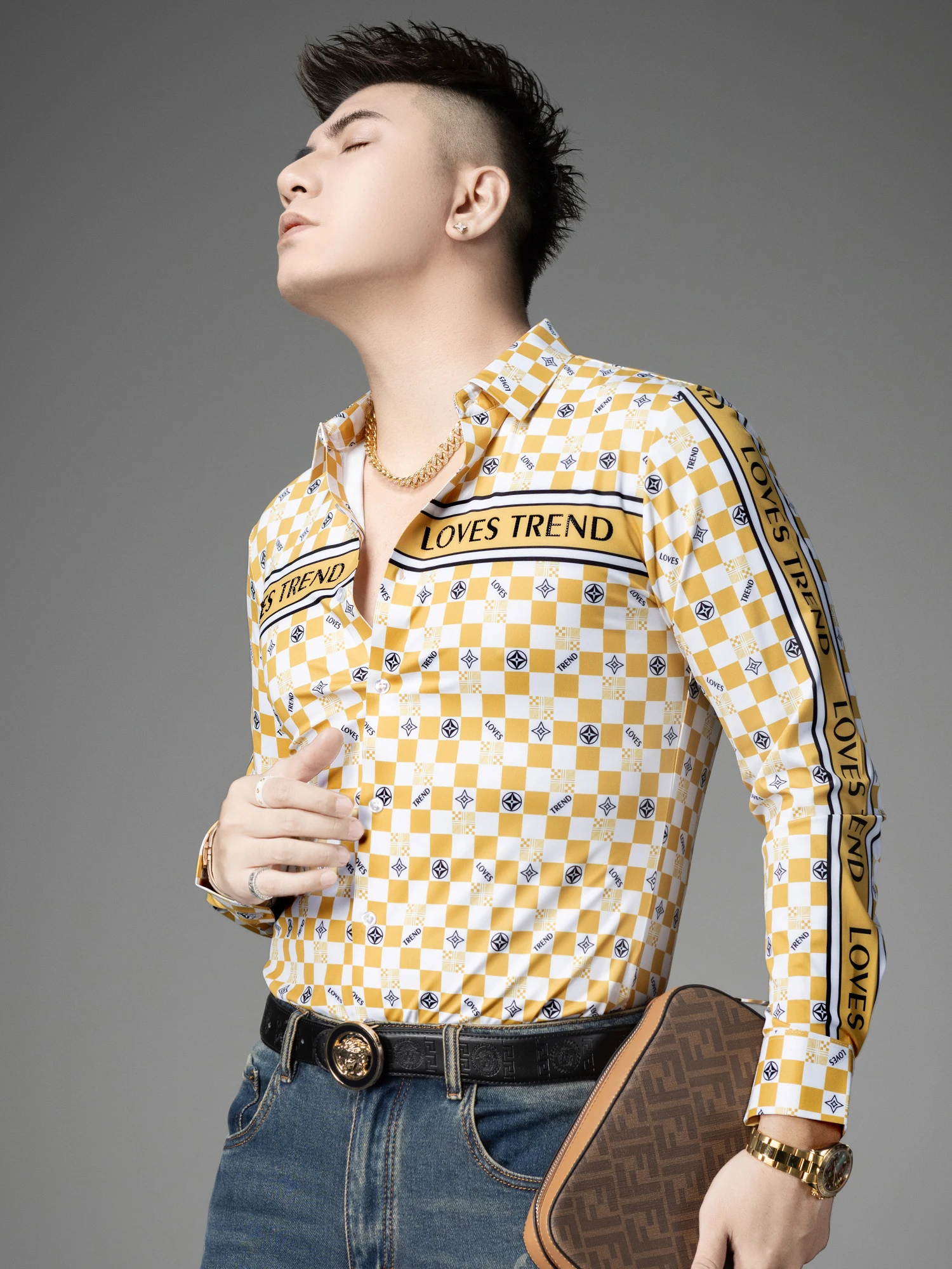 

Slim Fit Men's Plaid irt Long Sve Faionable Urban Sle Autumn Collection Luxury Brand Youthful Ele Busin Casual