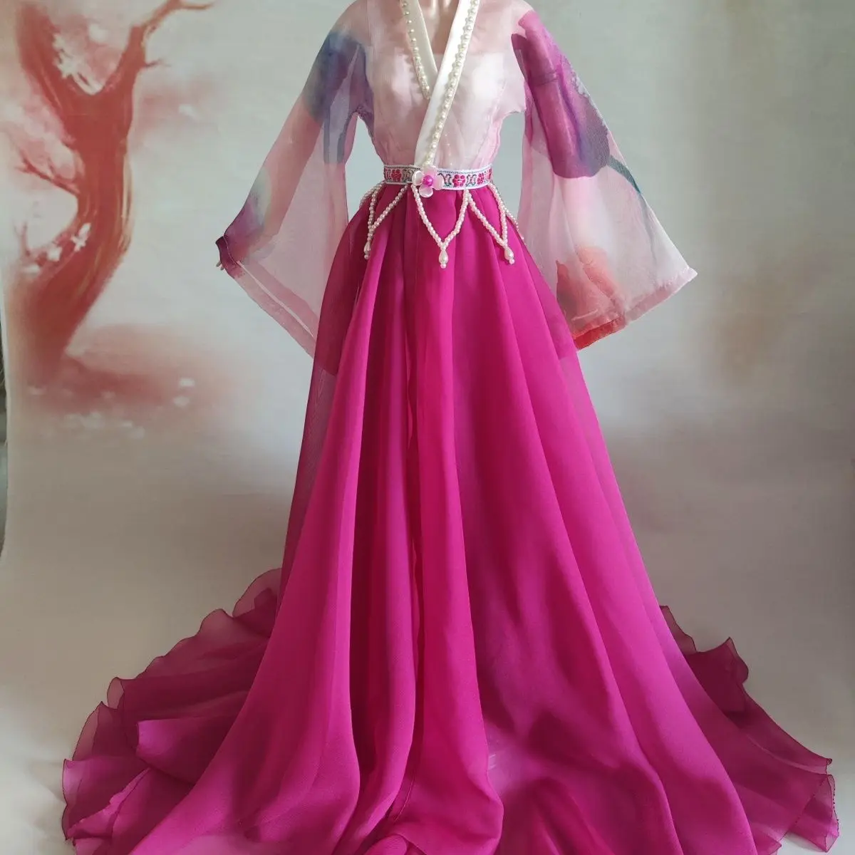 Ubranka dla lalki 60 cm, pasujące na lalkę BJD 1/3, chiński strój w stylu starożytnym, Hanfu, zabawki do przebierania, akcesoria do domku dla lalek, prezent, bez lalki.