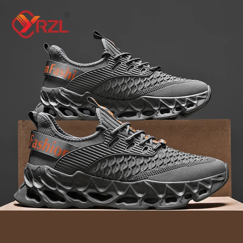 

YRZL Men's Athletic Mesh Sneakers Lightweight Comfortable Running Shoes for Men Soft Sole Non Slip Casual Shoes Outdoor Walking