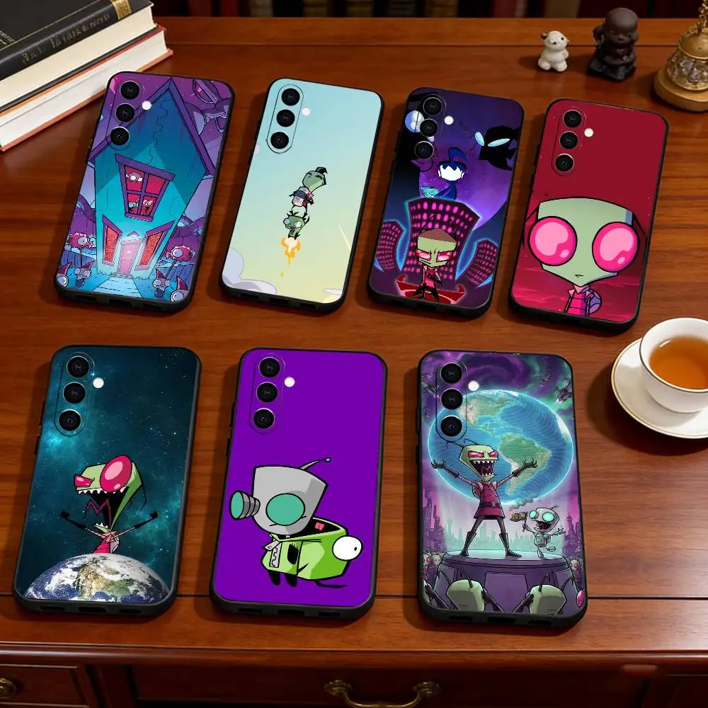 Madness Invader Zim Gir-ES Phone Case Black Silicone Soft For Samsung Galaxy A73,A72,A71,A70,A53,A52,A51 Gift