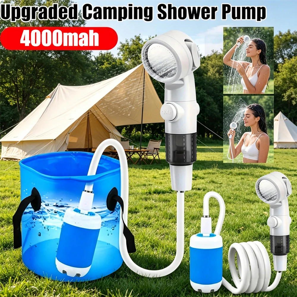 

USB Portable Pet Bath Shower Kit for Camping RV Travel Watering Plants Portable Simple Electric Shower Pump Shower Head Sprayer