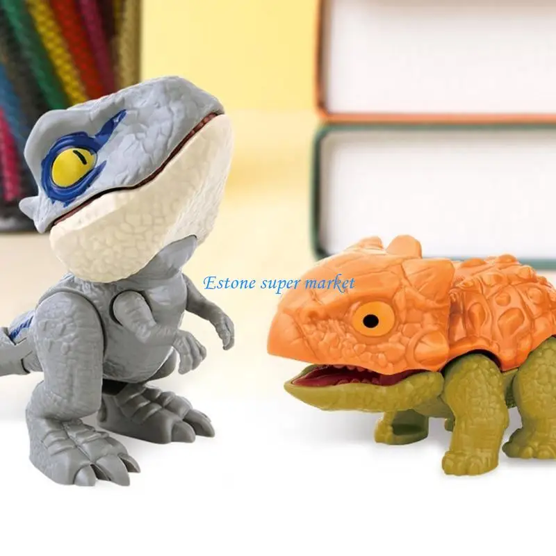 090B Finger Biting Dinosaur Model Figuur Joint Dinosaur voor Toddler Role Play Finger Puppet On Model Familie Activiteit