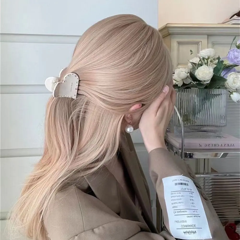 Hair Claws French Geometry Shape Rhinestone Korean Style Grab Clip Diamond Hair Clip Love Hair Claw Female Hair Accessories